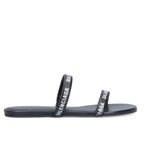 Balenciaga Logo Print Double Strap Sandals
